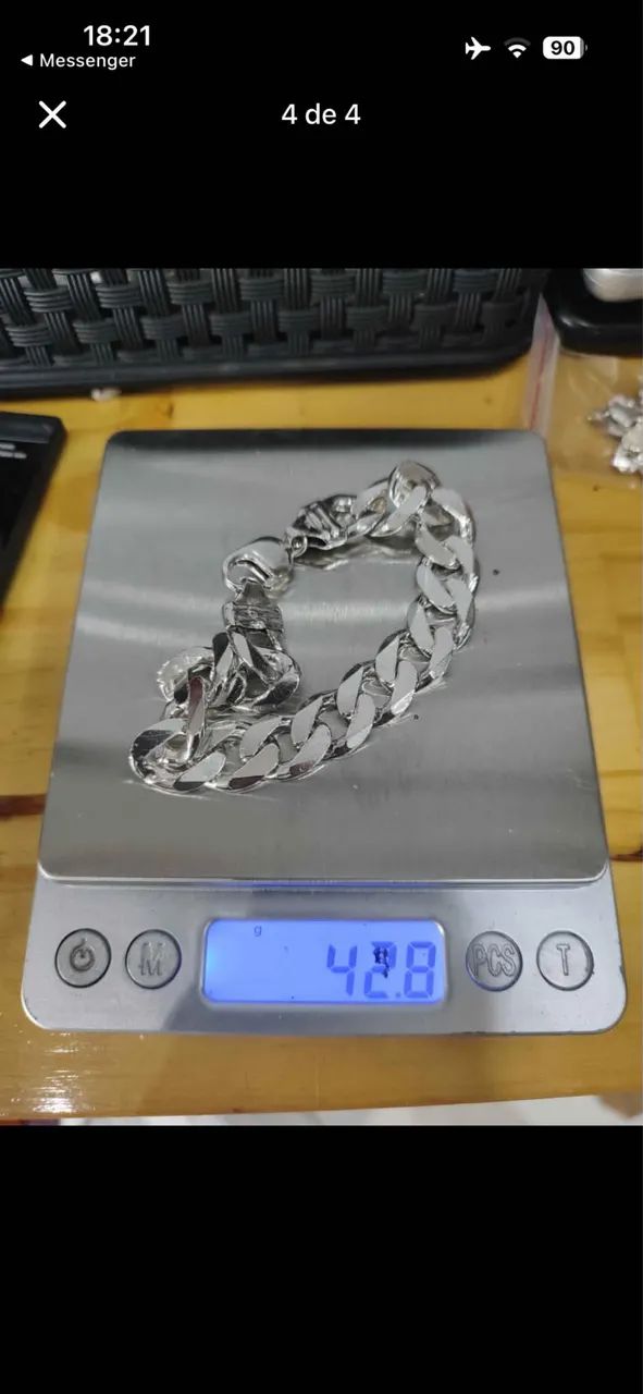 Pulseira de prata 13mm 42g