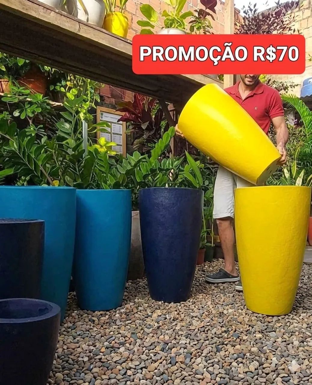 VASOS PARA PLANTAS VARIOS TAMANHOS E  CORES FAÇO ENTREGA A COMBINAR  - Foto 3
