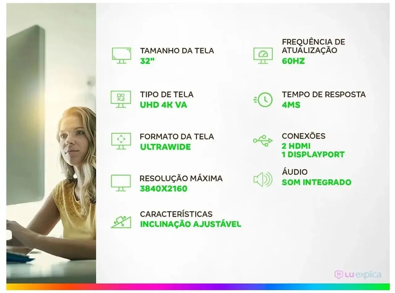 ? MONITOR LG 32? 4K ? IMAGEM ABSURDAMENTE NÍTIDA! ? - Foto 3