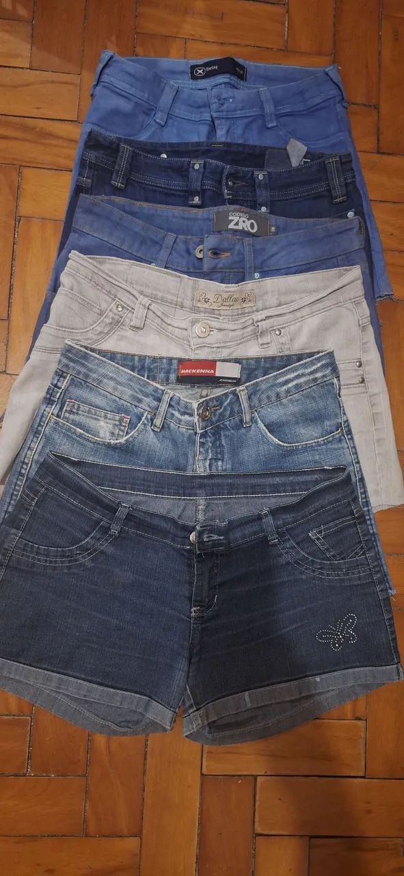Lote com 6 shorts jeans feminino tam 38/40
