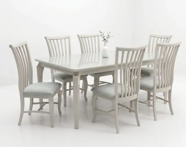 MESA DE JANTAR - LACA - NUDE - 6 CADEIRAS