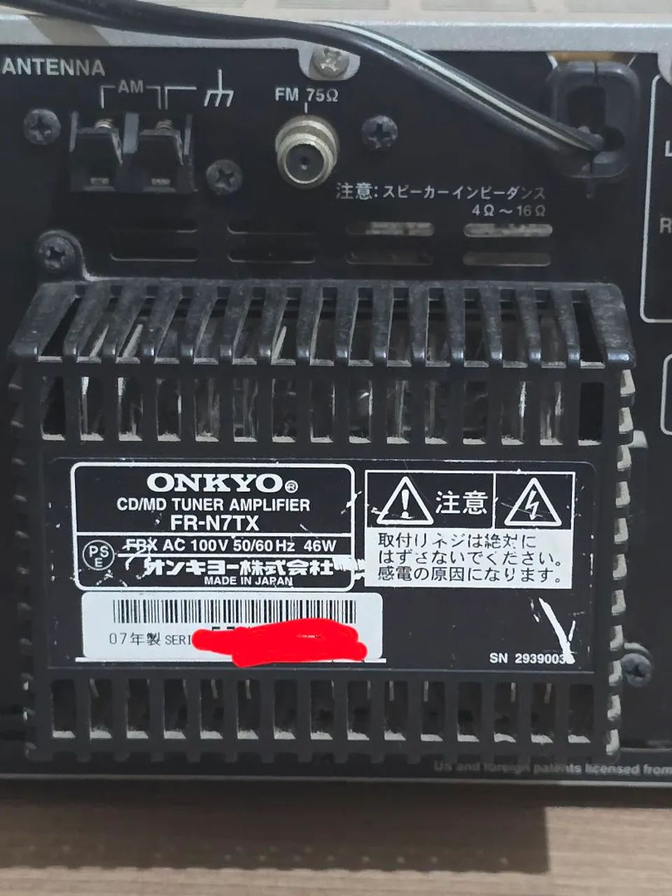 Receiver Onkyo Fr-n7tx CD MD Tuner Amplificador - Aparelhos de Som