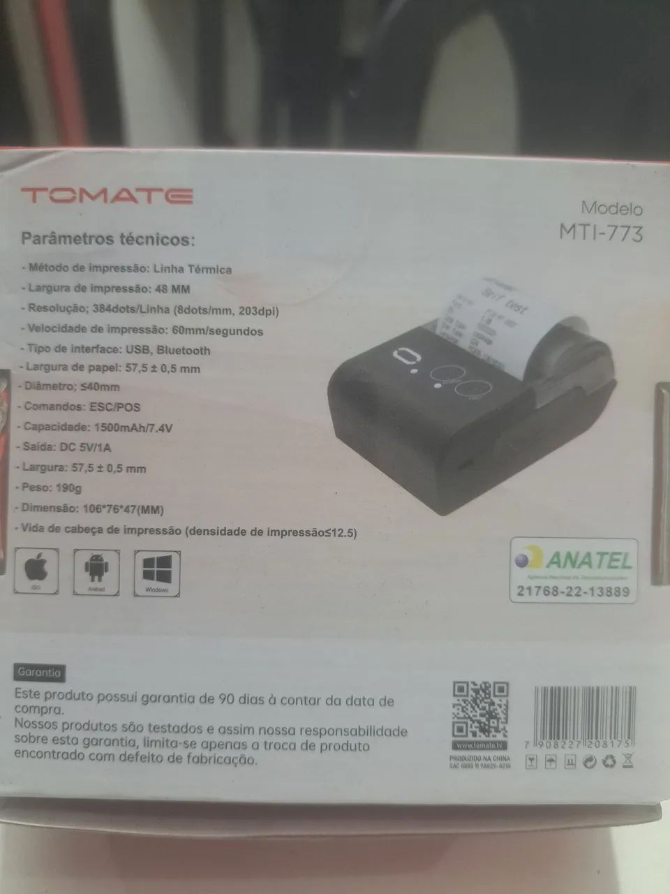 Mini Impressora Térmica Portátil Bluetooth 58mm - Foto 3