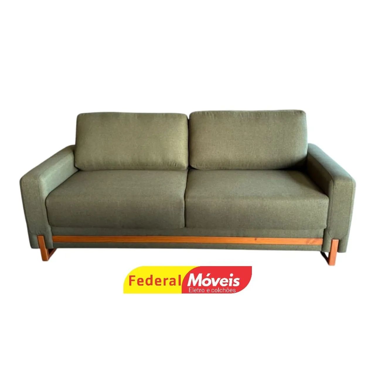 Sofá Fixo 2,14m Linho Verde Lançamento - Entregamos  - Foto 2