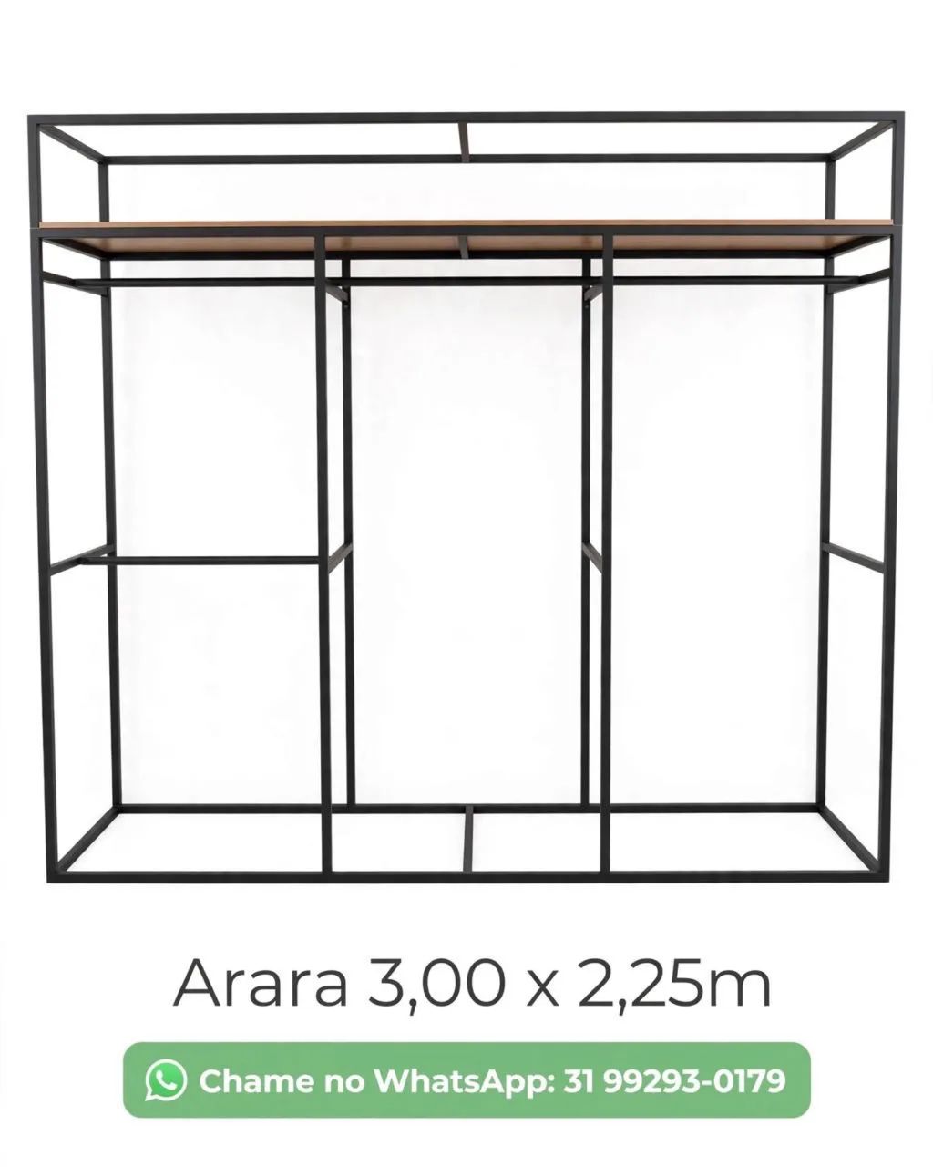 Arara para roupas - Cabideiro 3,00 x 2,25 m - Foto 4