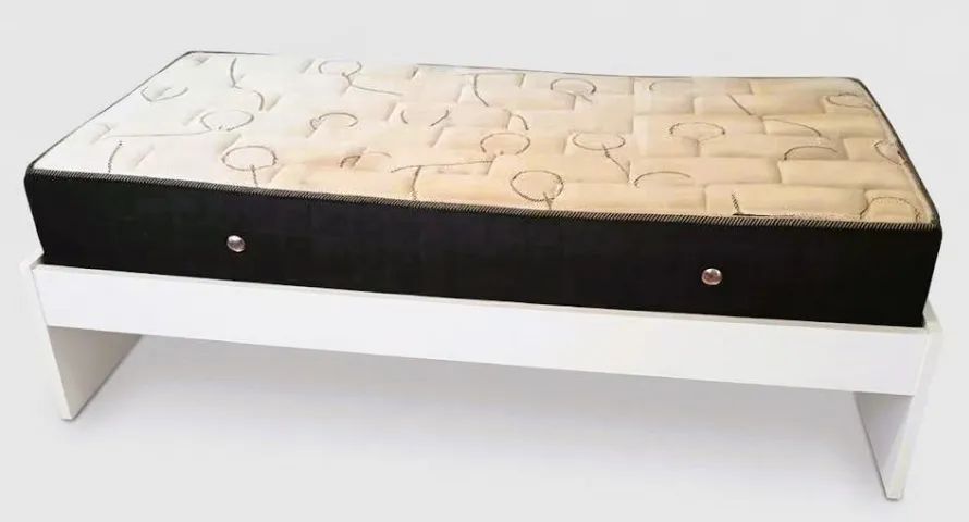 Cama Solteiro base madeira patinada branco Colchão solteiro Ortobom Pró Saúde Pró Força   - Foto 4
