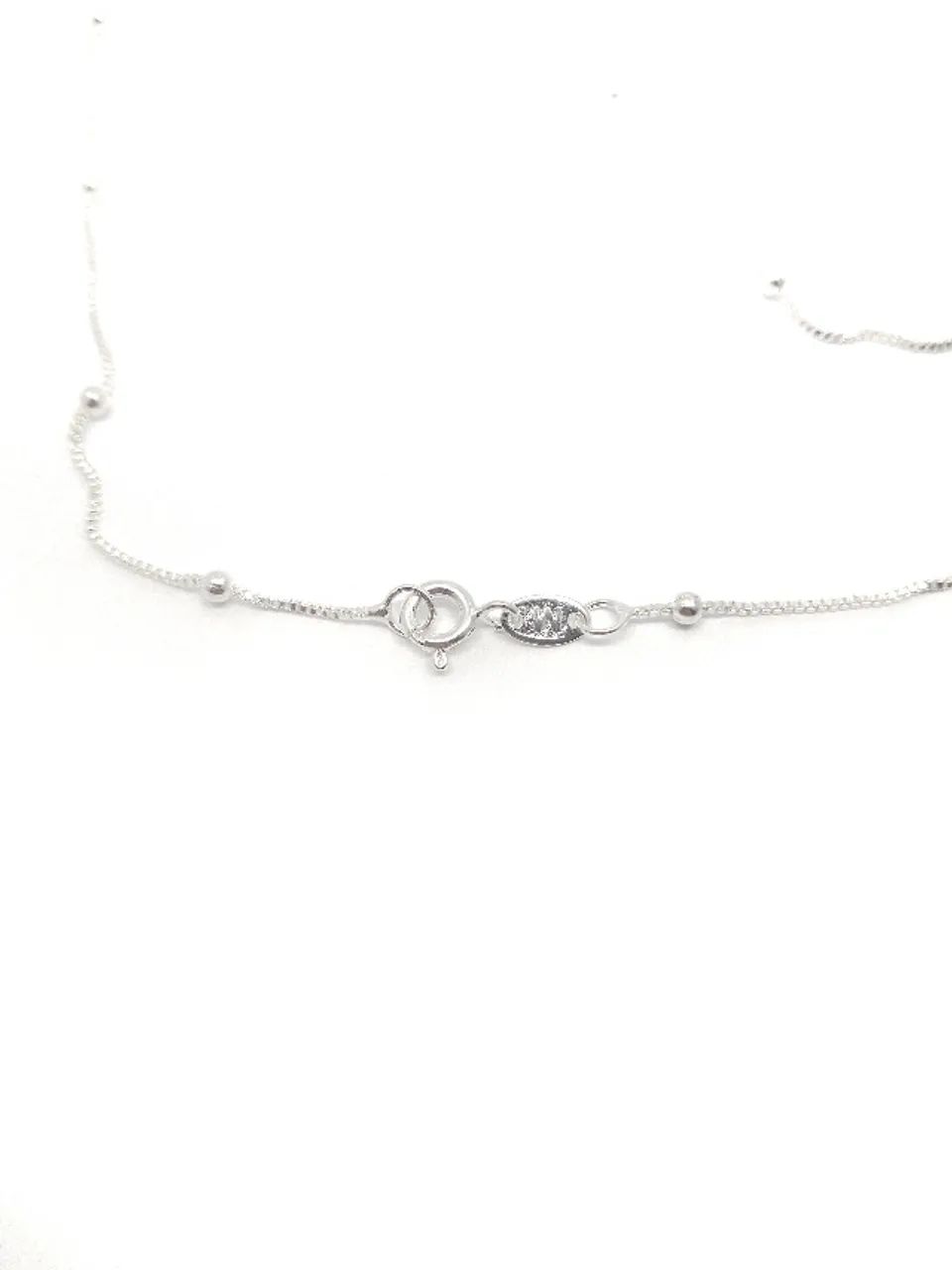 Colar choker veneziana com bolinhas banhado a prata - Foto 3