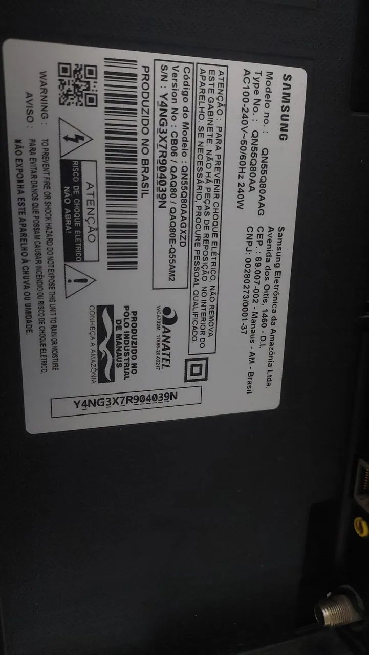 Tv Samsung com defeito 55 polegadas. Q80A - Foto 4