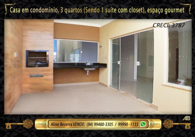 Casa no condomínio central park, suíte com closet, espaço gourmet, sombra confira - Foto 7
