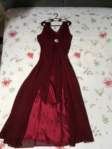 Vendo vestido de festa longo (usado 1 vez) $200,00