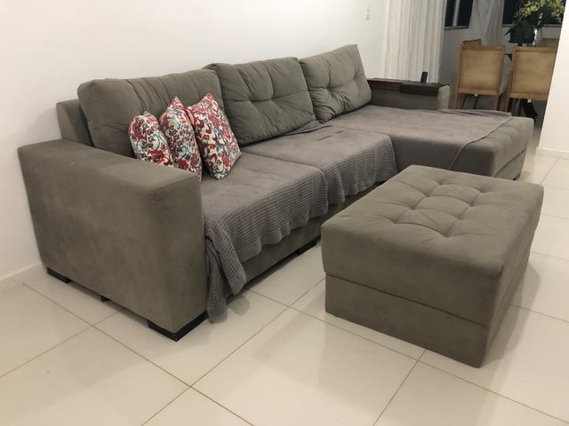 Sofá 3 lugares com chaise - Decore