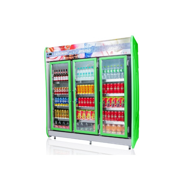 Expositor refrigerado de bebidas autosserviço 3 portas Novo Frete Grátis - Foto 2