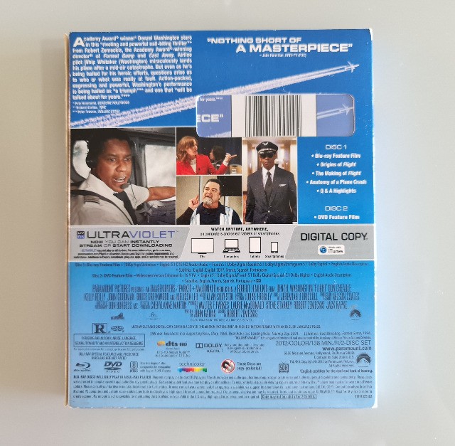 Bluray + DVD Flight (O Vôo) - Denzel Washington - Ótimo - Foto 2