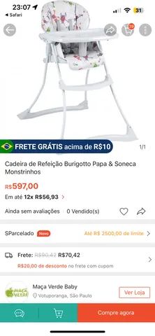 Cadeira Alimentação Burigotto Papa E Soneca - Monstrinhos Cor Branco  Monstrinho