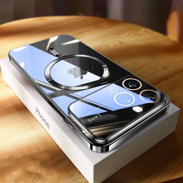 Promoção  - Case Magsafe Luxo Iphone 14 com Protetor de Lentes, Anti-riscos, Capa Iphone - Foto 4