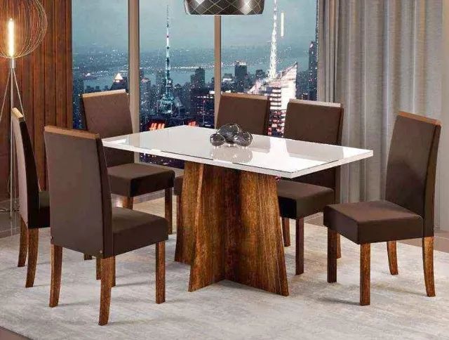 conjunto de mesa 6 cadeiras nova 