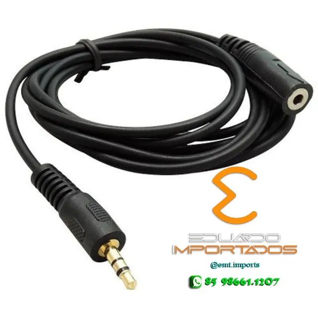 Cabo Extensor auxiliar P2 1 Macho e 1 Femea 1.5 Metros - Foto 2