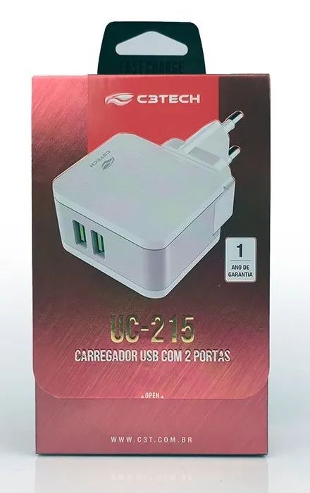 CARREGADOR USB 2,4A C3TECH UC-215WH BIVOLT - Foto 3