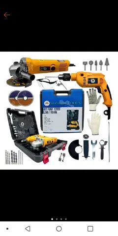 Kit completo ideal para sua casa ou seu trabalho, composto lixadeira e furadeira - Foto 3