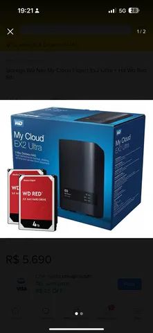 My Cloud Ex2 com 2 HDs WD RED de 4TB cada