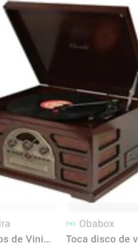 Toca discos vintage retrô tipo toca tudo edição charmosa pouquíssimo usada na caixa