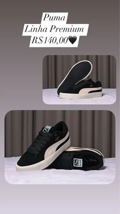 Tênis Puma Suede Preto - linha premium 