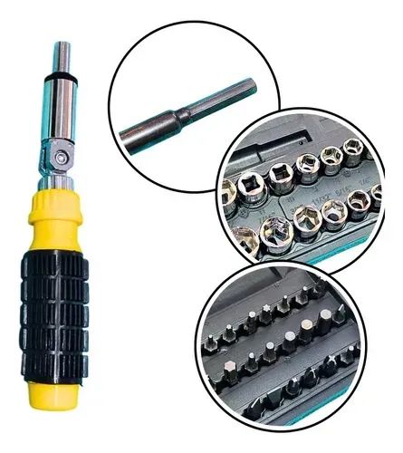 Conjunto de ferramenta com catraca, ajustável profissional. - Foto 3
