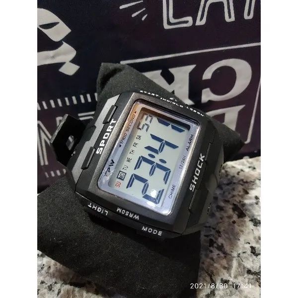 relógio de pulso sport shock digital original display grande