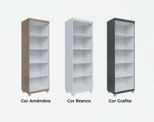 Multiuso Para Escritorio 4 Prateleiras Sem Porta Branco Branco - Em Oferta  - Foto 2