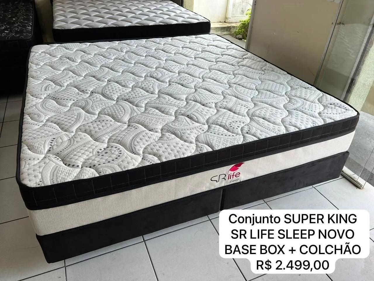COLCHÃO SUPER KING NOVO + BASE BOX SR Life Sleep Novo Base Box + Colchão