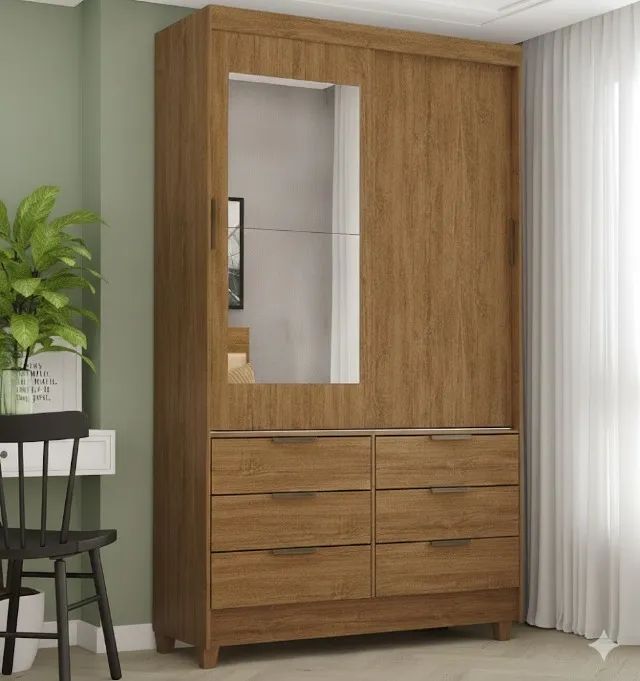 Guarda Roupa Sevilha com Espelho Cinamomo (PRODUTO DE ESTOQUE)