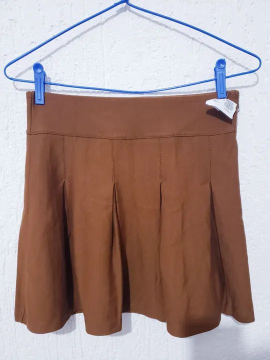 Saia marrom plissada - Foto 2
