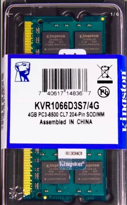 Memória RAM Kingston 4GB DDR3 1066MHz (50 Unidade)!!! - Foto 2