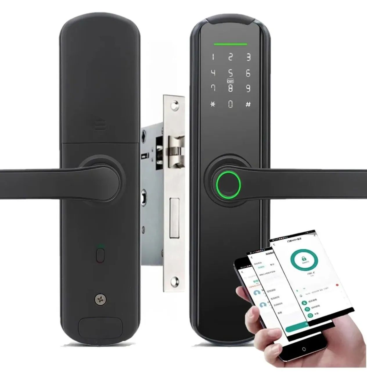 Fechadura Eletrônica Inteligente com Biometria e Senha tag e Wi-Fi. 