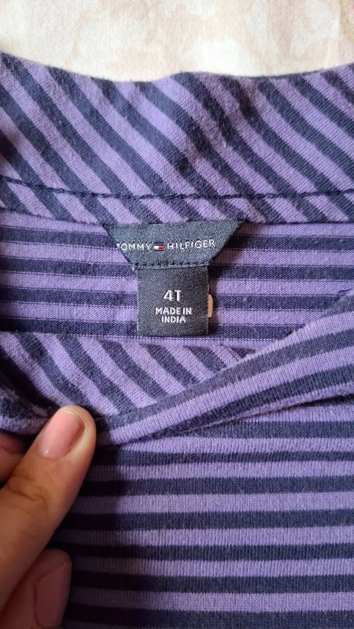 Vestido listrado e com bolinhas Tommy Hilfiger - Tamanho 4T - Foto 3