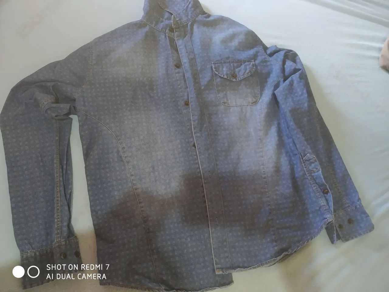 Camisa Jeans Azul Masculina