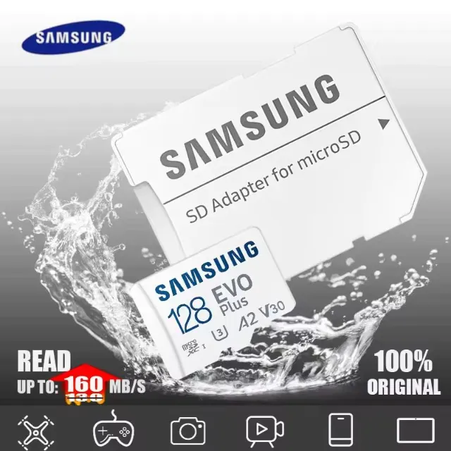 Novo] Nova versão Cartão De Memória Micro SDXC Samsung Evo Plus 128GB+ adap 160mb/s de lei