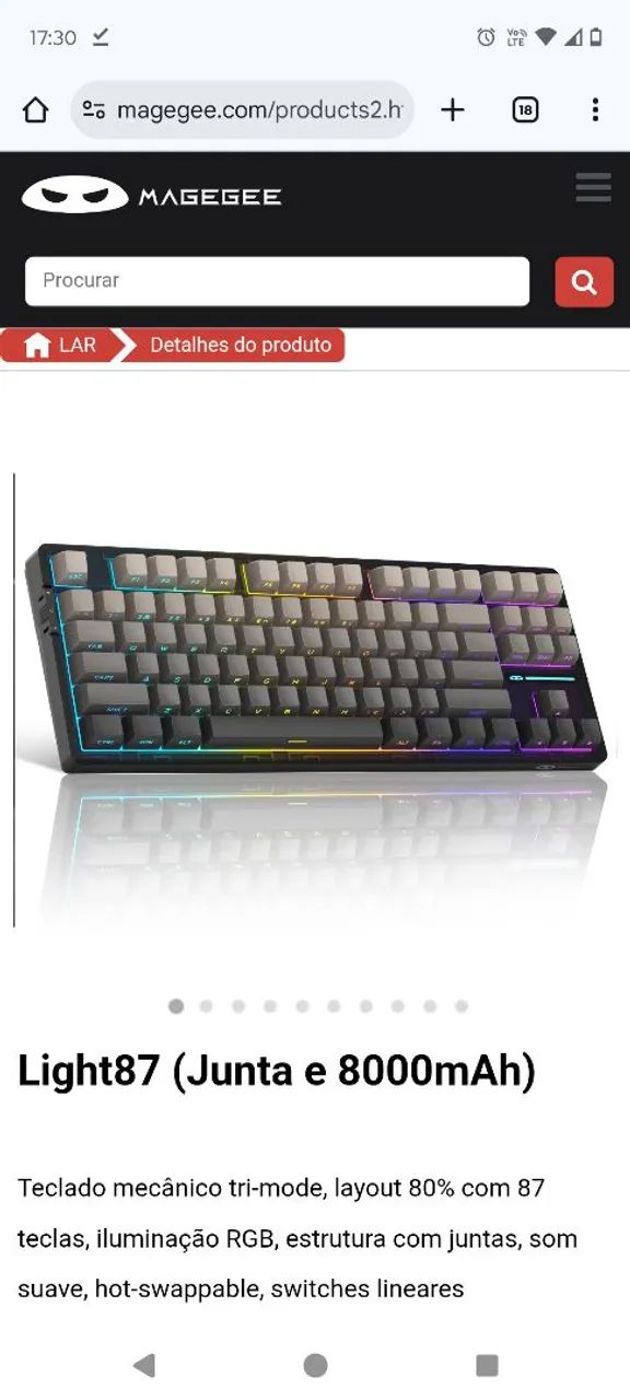 Teclado Mecânico MageGee Light87 - Premium
