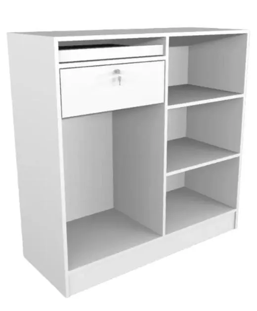 Balcão caixa com teclado MDF 100x100x40