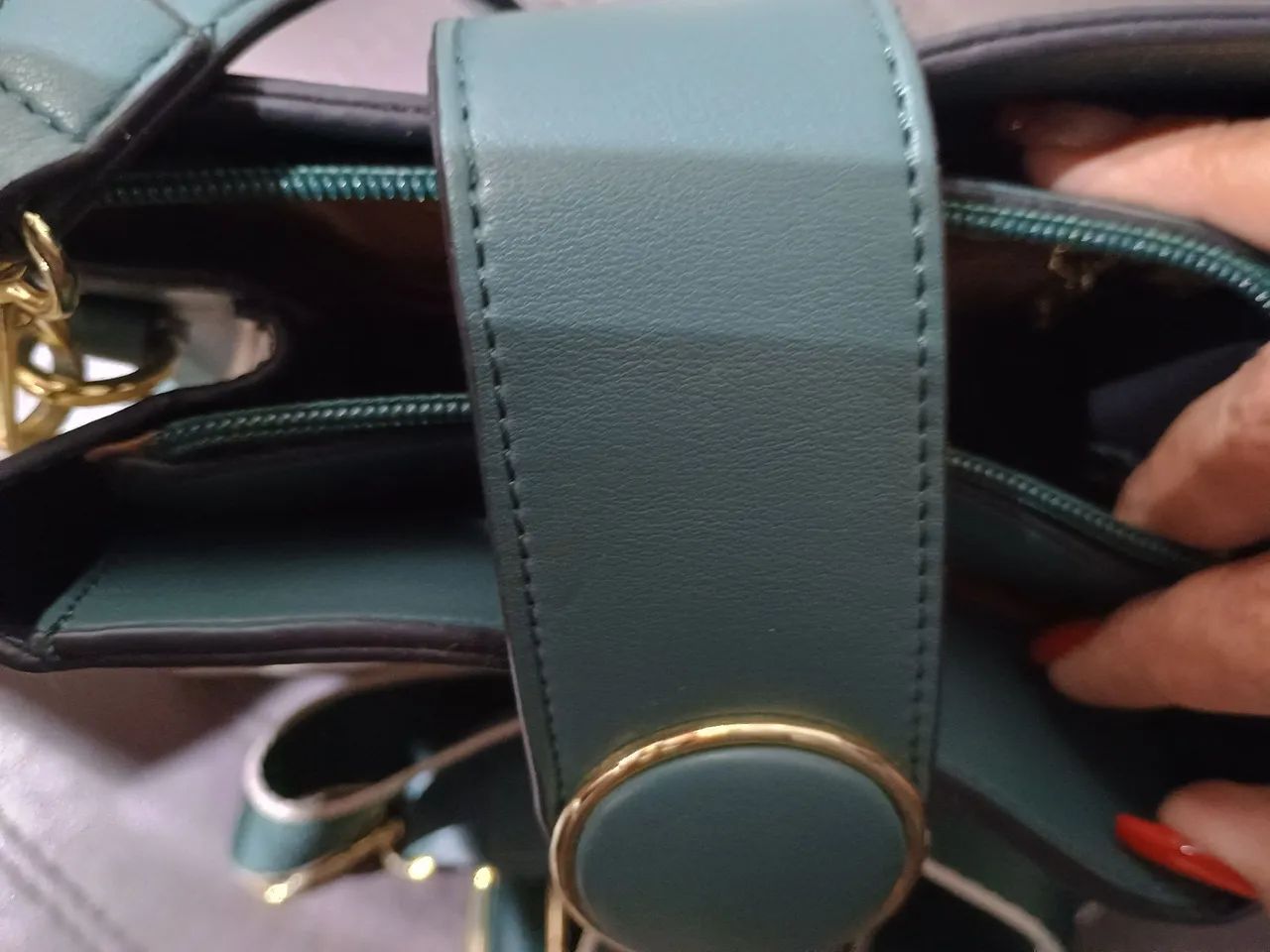 Bolsa feminina courino verde - Foto 3