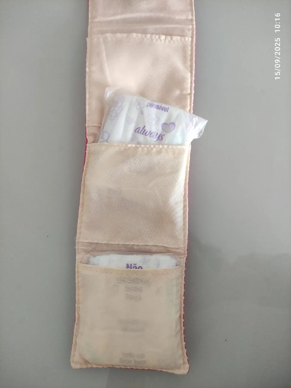 Porta absorventes tecido poá rosa - Foto 4