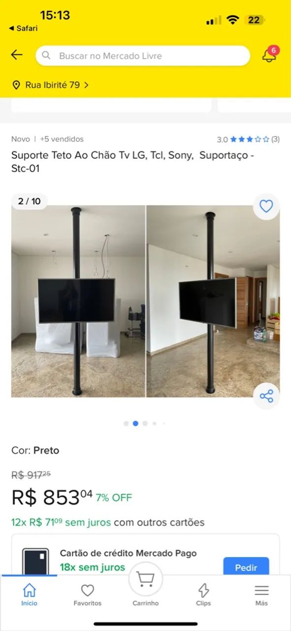 Smart Tv samsung 32 polegadas com suporte teto ao chão - Foto 5