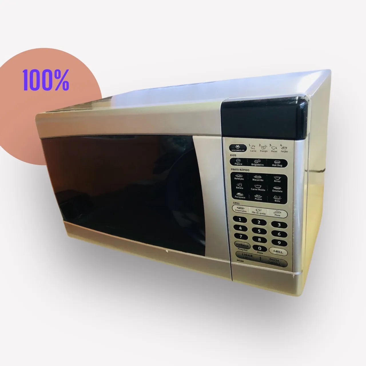 Micro-ondas Electrolux 28 litros com grill, tampa inox