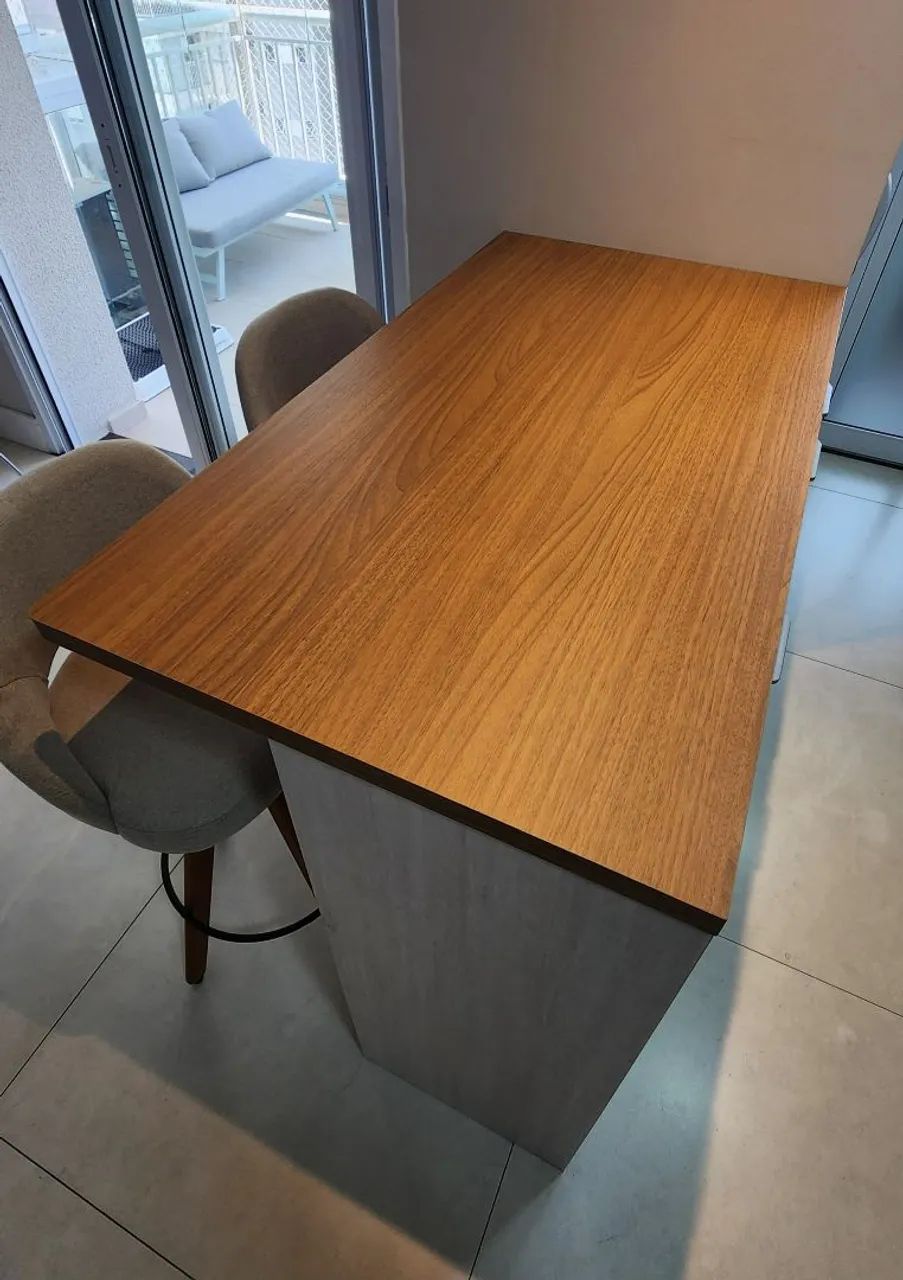 Tampo para bancada 122x68x3cm em MDF Freijó - Foto 2