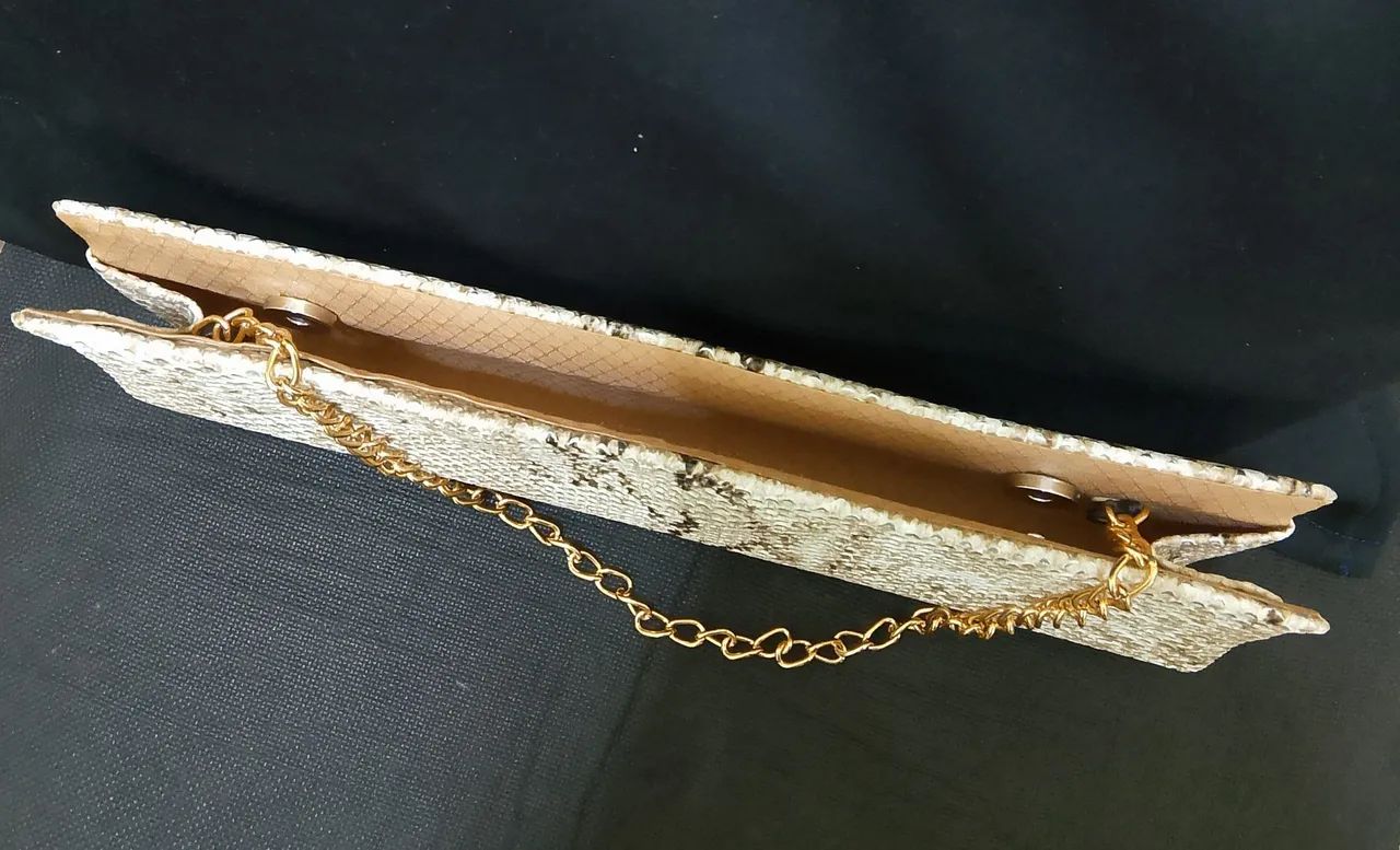 Bolsa de mão feminina em couro de cobra - Foto 3
