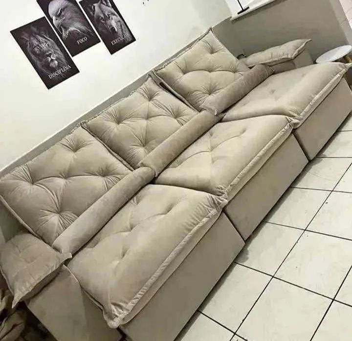 MARAVILHOSO SOFÁ RETRATIL RECLINAVEL 2,70 ESPUMA D28 MOLAS 