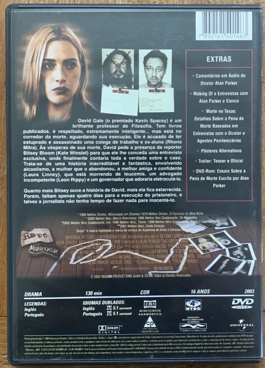 A Vida de David Gale - DVD - Foto 2
