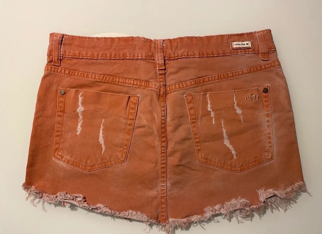 Saia Jeans - Rosa Chá - Foto 2