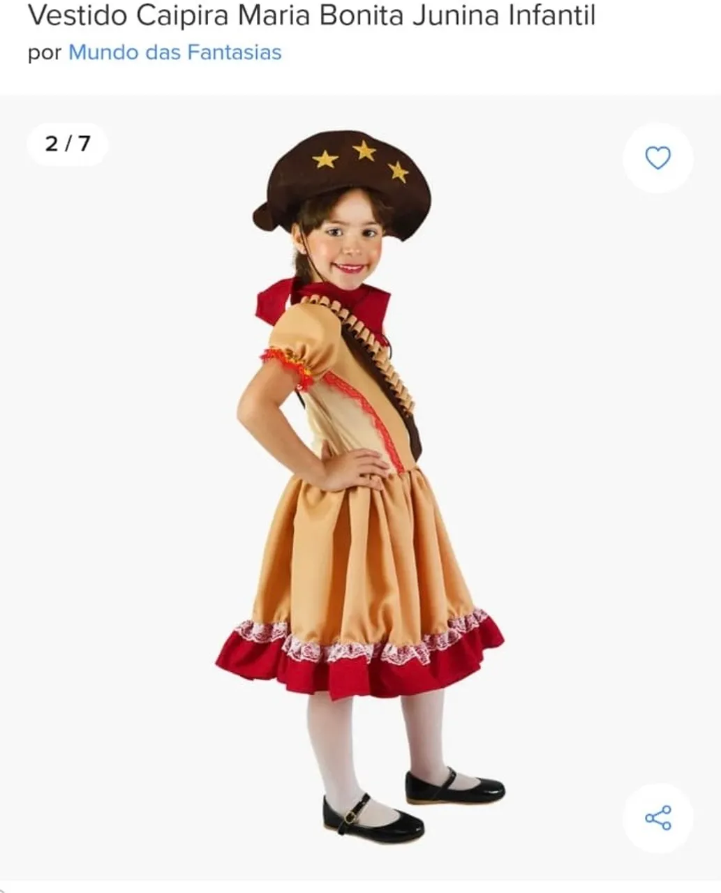 Fantasia Caipira Maria Bonita Infantil Junina