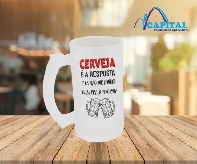 caneca de chopp jateada personalizada 